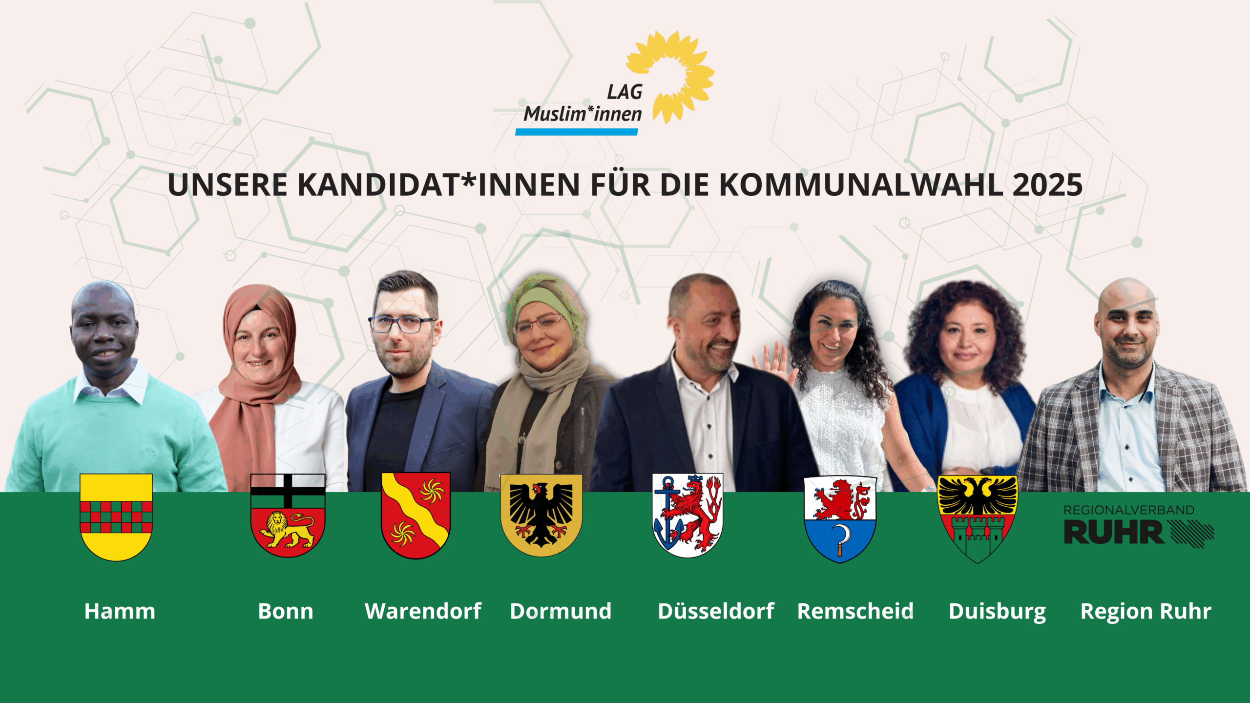 Kandidat*innen der LAG Muslim*innen zur Kommunalwahl 2025