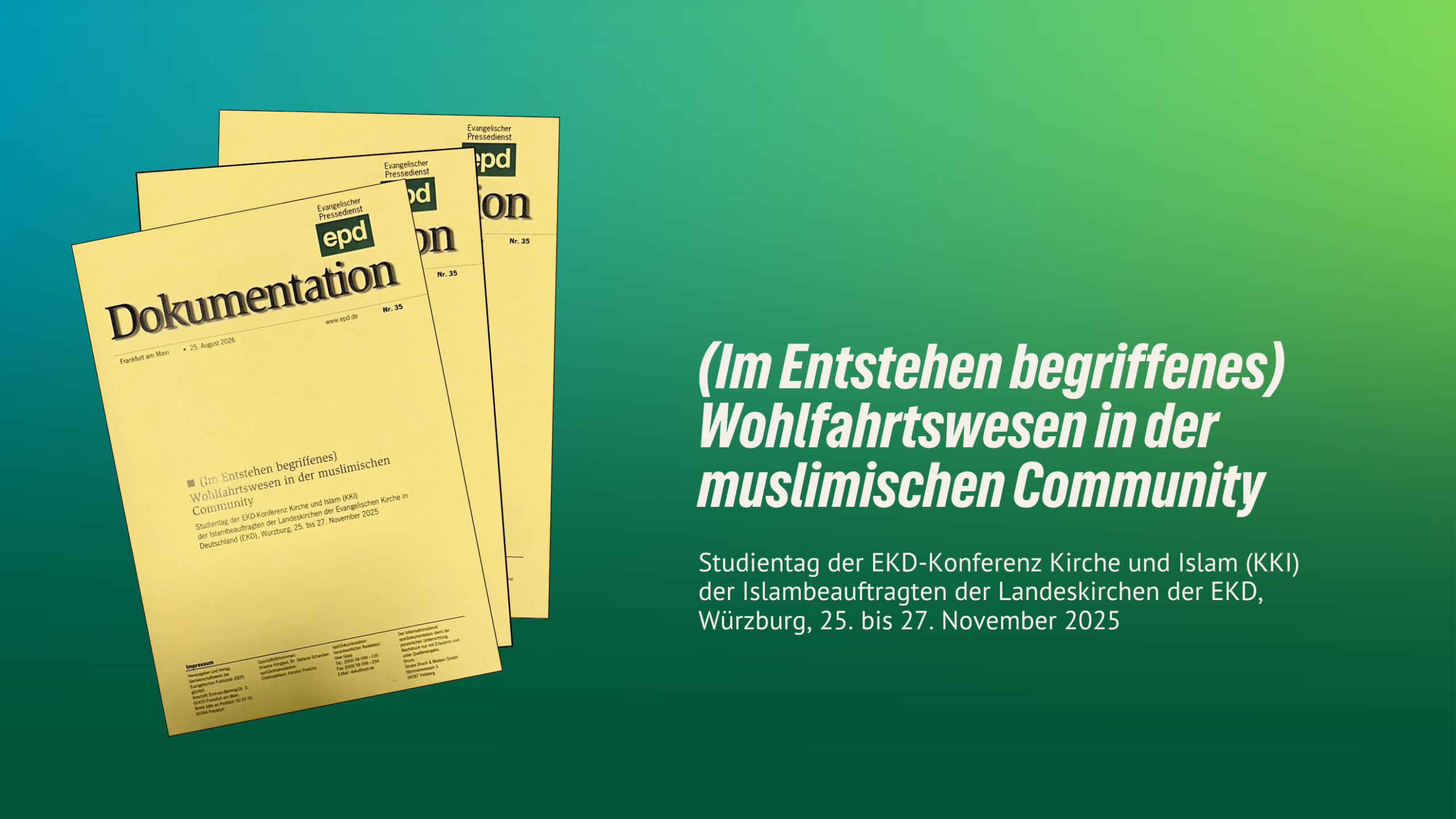 Neue epd-Dokumentation zur muslimischen Wohlfahrtspflege